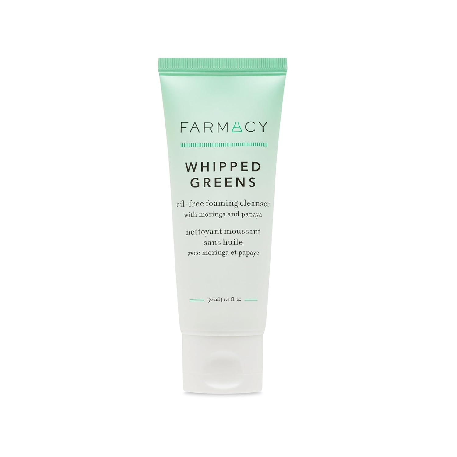 Farmacy Whipped Greens Face Wash - Oil Free Foaming Facial Cleanser for Combination and Oily Skin, 50 ml