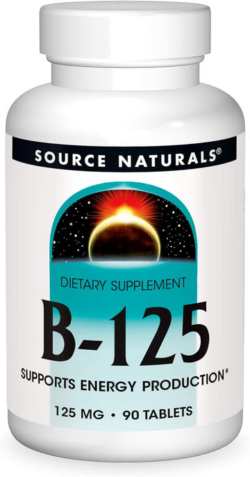 Source Naturals B-125, 125 mg B-Vitamins For Energy Production Support - 90 Tablets