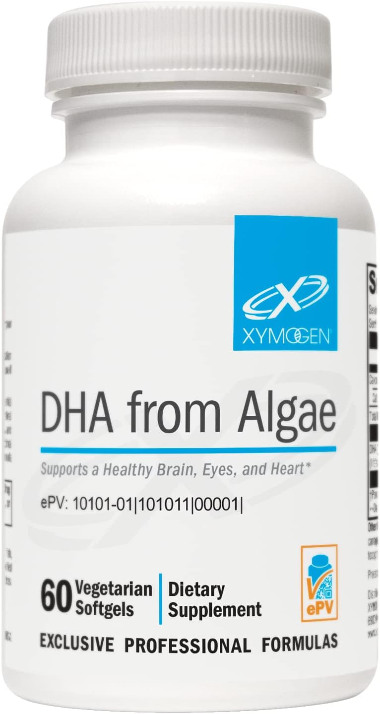 XYMOGEN DHA from Algae - DHA Omega-3 Supplement - Supports Brain, Eye,