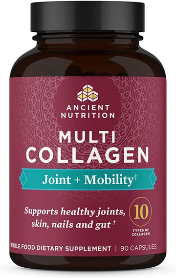 Ancient Nutrition Collagen Pills For Joint Support, Multi Collagen Capsules 90 Ct, Joint + Mobility, Supports Joints, Skin & Nails, Exercise Recovery, Paleo And Keto Friendly, Gluten Free