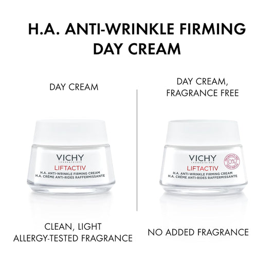 Vichy Liftactiv H.A. Anti-Wrinkle Firming Cream Fragrance Free | Anti Aging Face Cream With Vitamin C & Hyaluronic Acid | Smoothing & Firming For Wrinkles | Visibly Plumps Skin & Improves Radiance