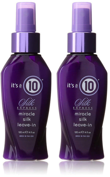 It'S A 10 Haircare Silk Express Miracle Silk Leave-In, 4 Fl. Oz. (Pack Of 2)