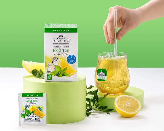 Ahmad Tea Green Tea, Cold Brew Lemon And Mint Teabags, Iced Tea, 20 Ct (Pack Of 6) - Caffeinated And Sugar-Free