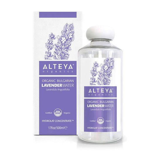 Alteya Organics Lavender Water Usda Certified Organic Facial Toner, 8 Fl Oz/240Ml Pure Bulgarian Lavandula Angustifolia Flower Water, Award-Winning Moisturizer Amber Glass Spray Bottle