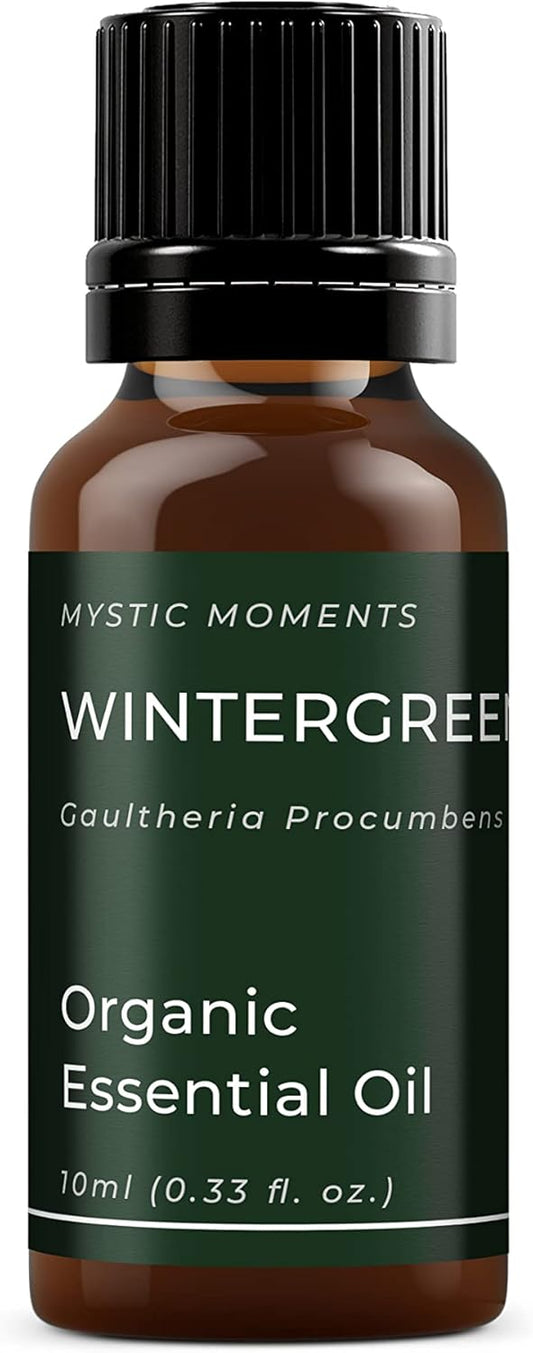 Mystic Moments | Organic Wintergreen Essential Oil 10ml - Pure & Natural oil for Diffusers, Aromatherapy & Massage Blends Vegan GMO Free