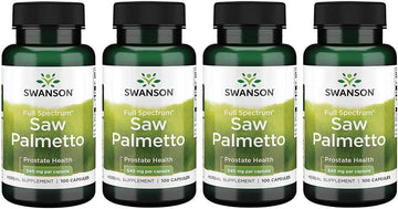 Swanson Saw Palmetto - Herbal Supplement Promoting Male Prostate Health Support - Natural Hair Supplement & Urinary Health Support - 540 Mg 100 Capsules (4 Pack)