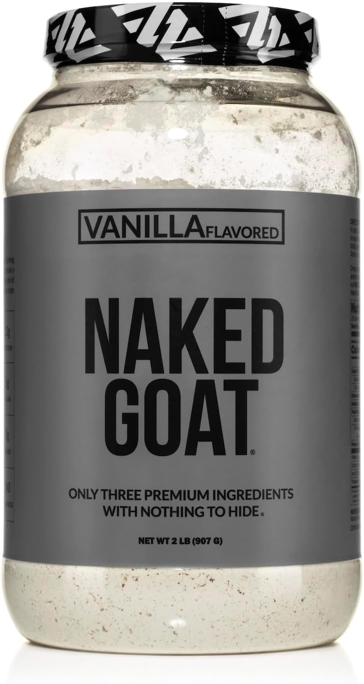 Naked Goat Vanilla Protein Powder - Pasture Fed Goat Whey Protein Powder From Small-Herd Dairies - Only 3 Ingredients - Gmo Free, Soy Free - All Natural - 23 Grams Of Protein - 25 Servings