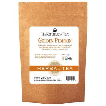 The Republic Of Tea – Organic Golden Pumpkin, Seasonal Spice Herb Tea, 250 Tea Bags, Caffeine-Free