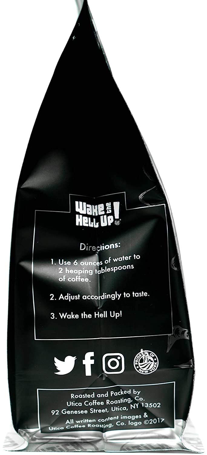 Wake The Hell Up! 12Oz Ultra-Caffeinated Pistachio Ground Coffee, Low Acid, Medium-Dark Roast
