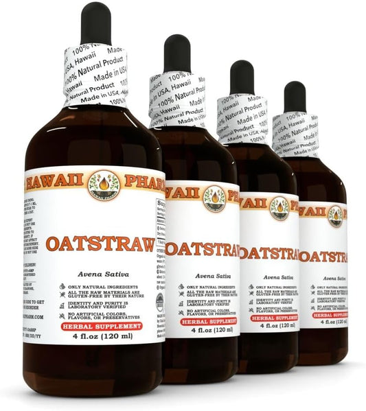 Hawaiipharm Oat Straw, (Avena Sativa) Oatstraw Liquid Extract, Tincture, Herbal Supplement, Made In Usa, 4 Fl.Oz