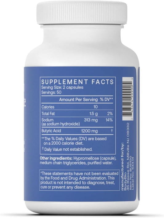 Bodybio Sodium Butyrate - Postbiotic For Gut Health, Leaky Gut Repair, Digestive Support, Bloating Relief, & Microbiome Balance - Butyric Acid Supplement For Gi Wellness : Health & Household