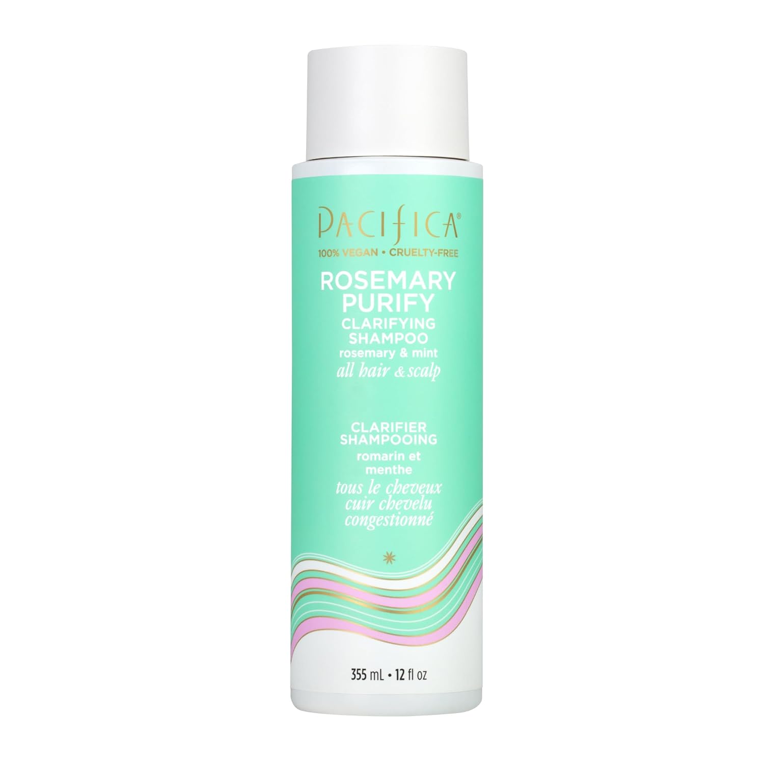 Pacifica Beauty, Rosemary Purify Invigorating Shampoo, Soothing Mint, Detox Scalp And Hair From Product Buildup & Excess Oil, Sulfate Free, Silicone Free, Vegan & Cruelty Free