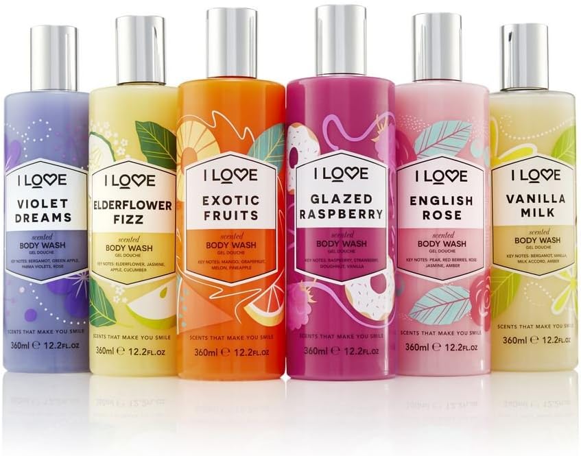 I Love Elderflower Fizz Scented Body Wash, Rich & Creamy Foam Which Contains Natural Fruit Extracts, Includes Pro Vitamin B5 For Moisturised & Silky Smooth Skin, CrueltyFree & VeganFriendly 350ml : Amazon.co.uk: Beauty