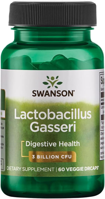 Swanson Lactobacillus Gasseri - Probiotic Supplement Supporting Digestive Health With 3 Billion Cfu - Design-Release Satiety & Fat Metabolism Support - (60 Veggie Capsules)