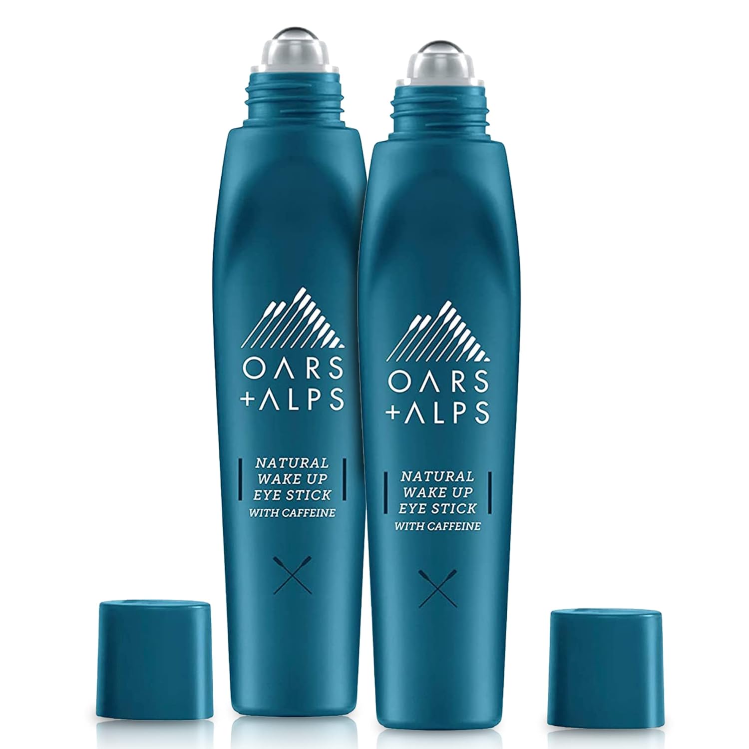 Oars + Alps Wake Up Eye Roller and Eye Depuffer, Dermatologist Tested Skin Care Infused with Caffeine and Aloe Vera, TSA Friendly, 0.5 Oz, 2 Pack