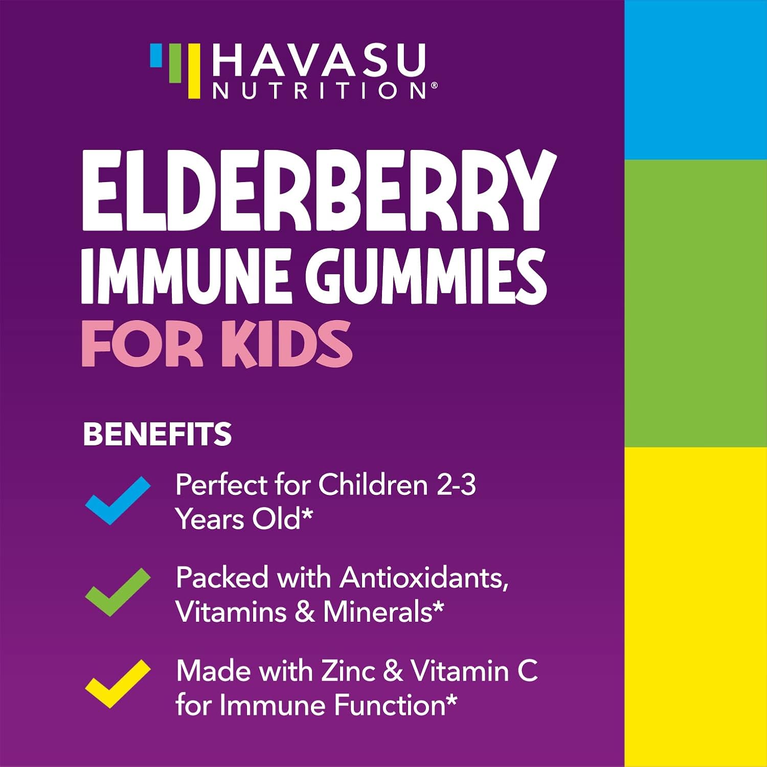 Elderberry Gummies for Kids with Zinc and Vitamin C | Potent, Herbal Immune Support for Kids with Antioxidants to Support Immune Defense | 120 Vegan Elderberry Vitamin C and Zinc Kids Immune Gummies : Health & Household