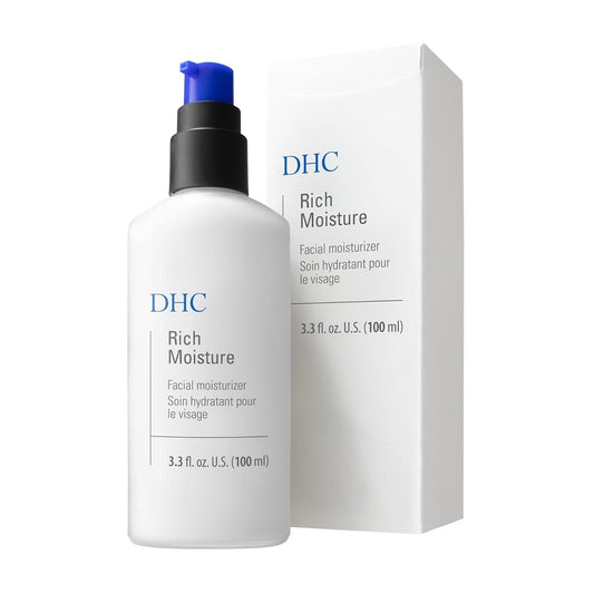 Dhc Rich Moisture, Lightweight Facial Moisturizer, Dry Skin, Hydrating, Fragrance And Colorant Free, Ideal For Dry Dehydrated And Sensitive Skin, 3.3 Fl. Oz