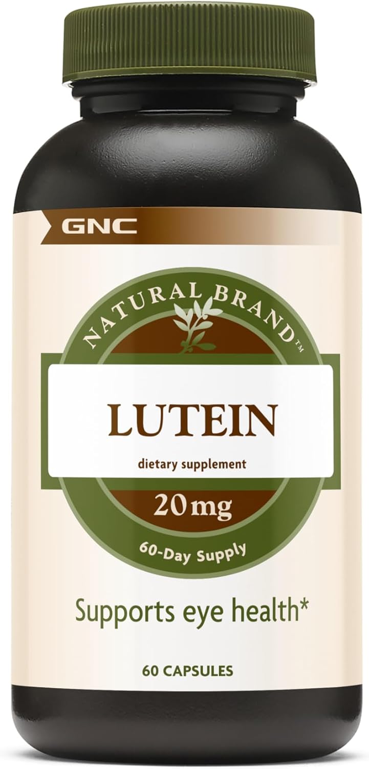 Gnc Natural Brand Lutein 20Mg, 60 Capsules, Supports Eye Health