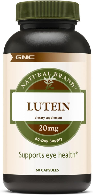 Gnc Natural Brand Lutein 20Mg, 60 Capsules, Supports Eye Health