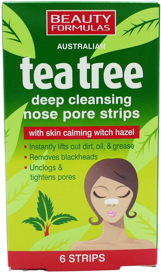 Beauty Formulas Tea Tree Nose Pore Strips (6 Strips) - Box Of 12