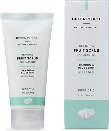 Green People Fruit Scrub Exfoliator - For All Skin Types - Paraben & Alcohol Free - Cruelty Free & Vegan, 50Ml