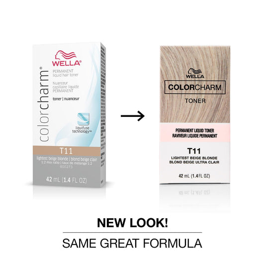 Colorcharm Permanent Liquid Toners| Neutralize Brass| Free Of Parabens| Vegan| T11 Lightest Beige Blonde| 1.4 Fl Oz