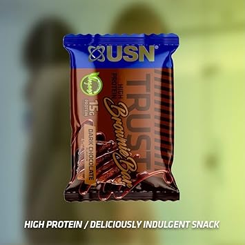 USN Trust Vegan Brownie Bar, Dark Chocolate Protein Brownie: High Protein Bars, Perfect On-the-Go & Post-Workout Protein Snacks (12 x 60g Bars per Pack) : Amazon.co.uk: Health & Personal Care