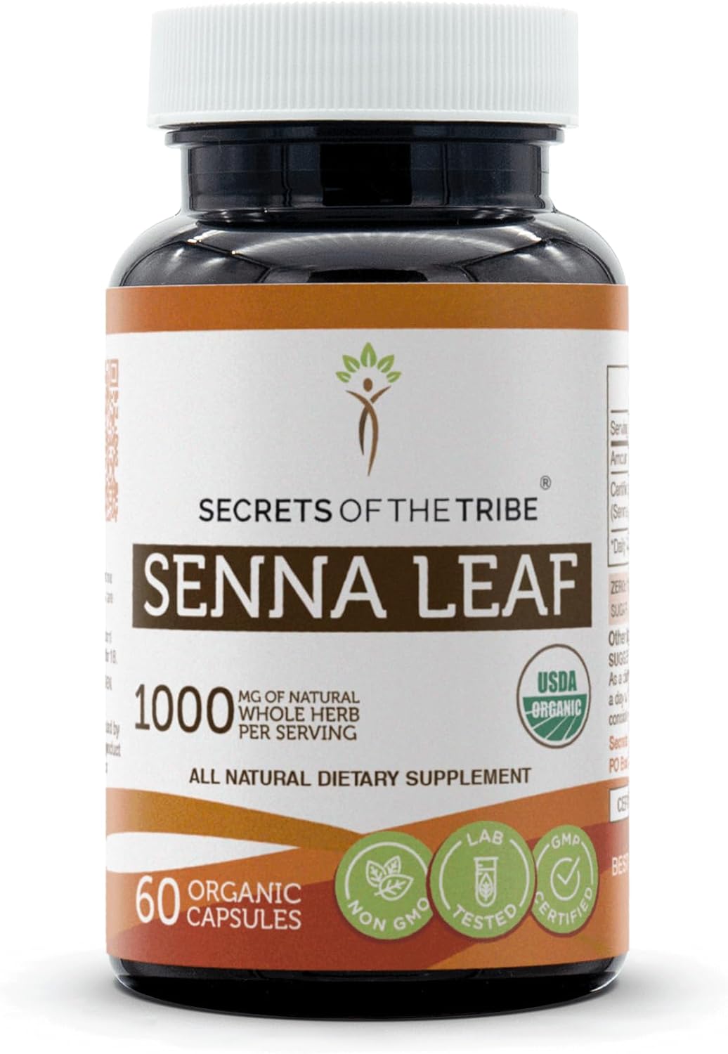 Secrets of the Tribe Senna Leaf USDA Organic 60 Capsules | Made with Organic Vegetarian Capsules and Organic Senna Leaf (Senna Alexandrina) Dried Leaf (60 Capsules)