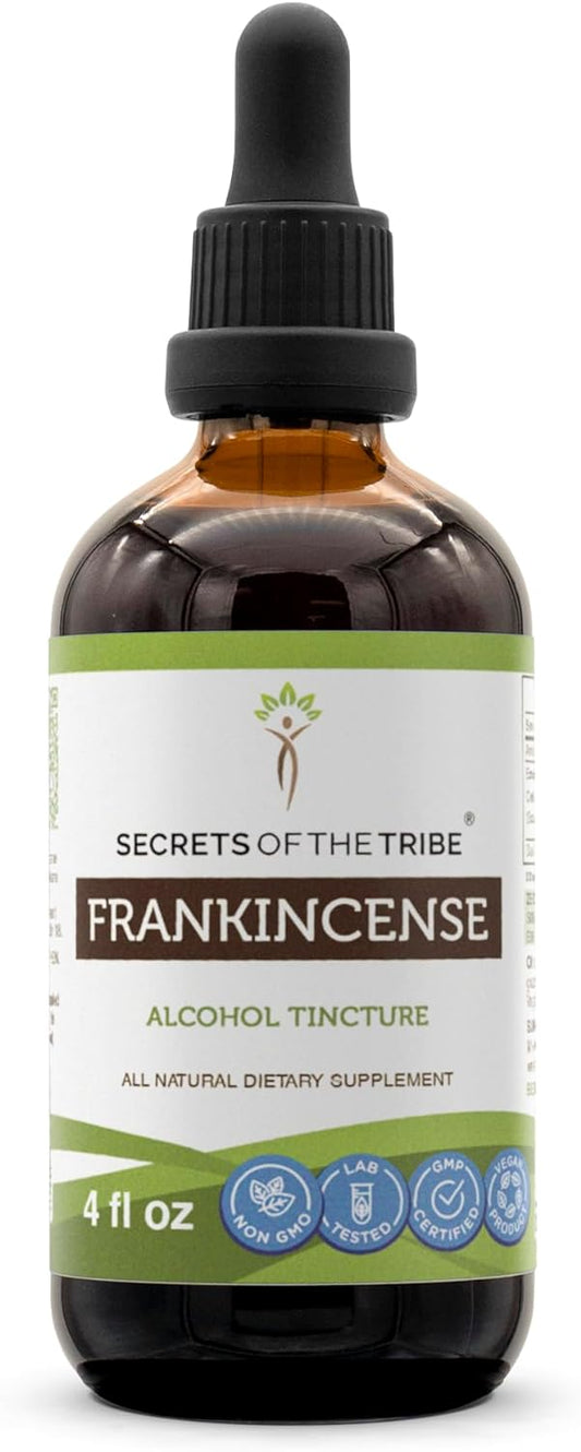 Secrets of the Tribe Frankincense Tincture Alcohol Liquid Extract, Frankincense (Boswellia Serrata) Dried Resin (4 FL OZ) : Health & Household
