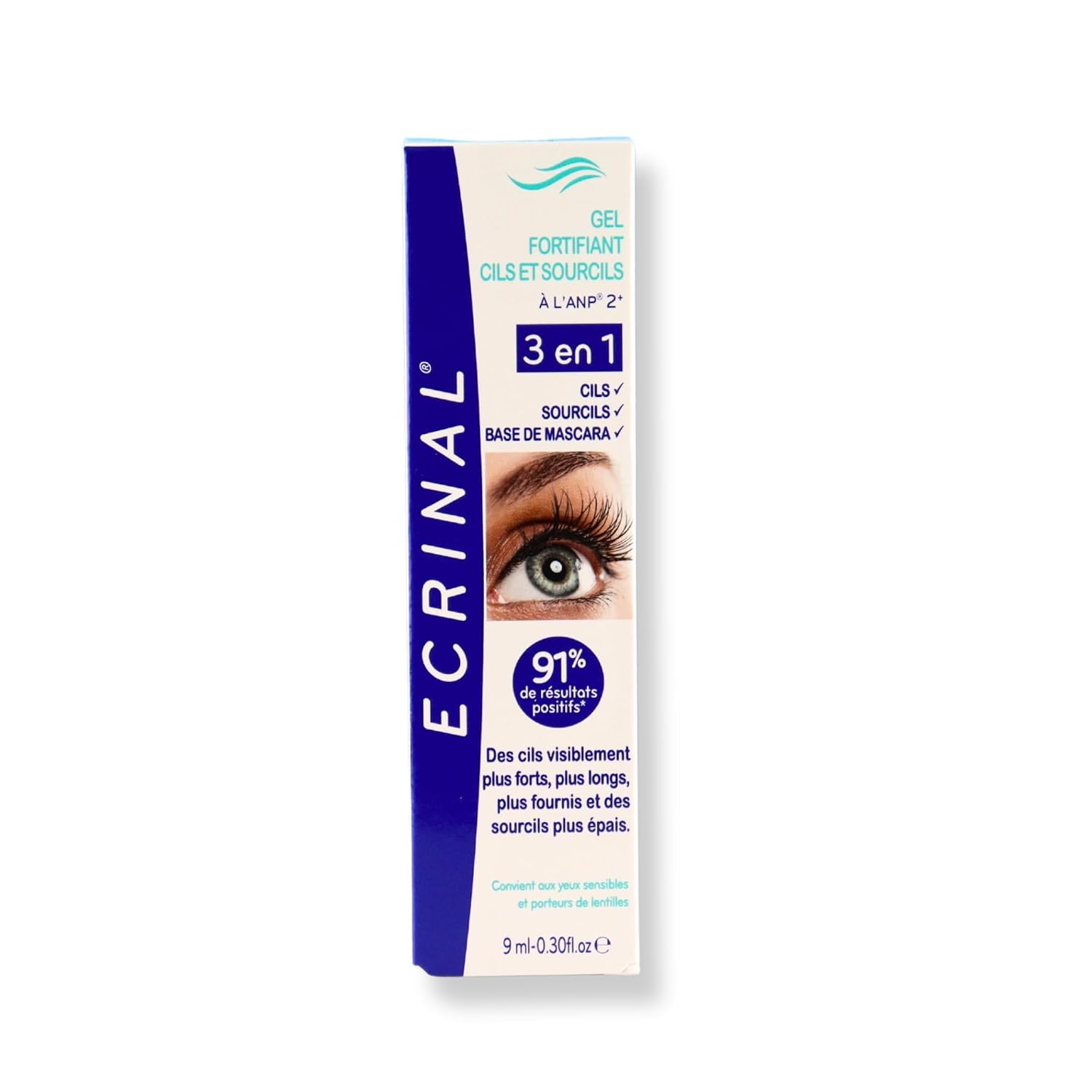 Ecrinal Anp2+ Strengthening Lash Gel - 3 In 1 Eyelash And Eyebrow Serum For Fuller, Thicker, Stronger Lashes, Eye Brow Clear Gel, Mascara Base, Suitable For Sensitive Eyes & Contact Lens Wearers, 9Ml