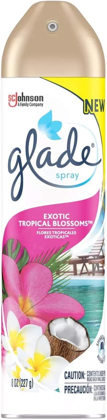 Glade Air Freshener Aerosol Spray, Exotic Tropical Blossoms Scent | Limited Edition - 8 Ounce Each Can (Pack Of 6)