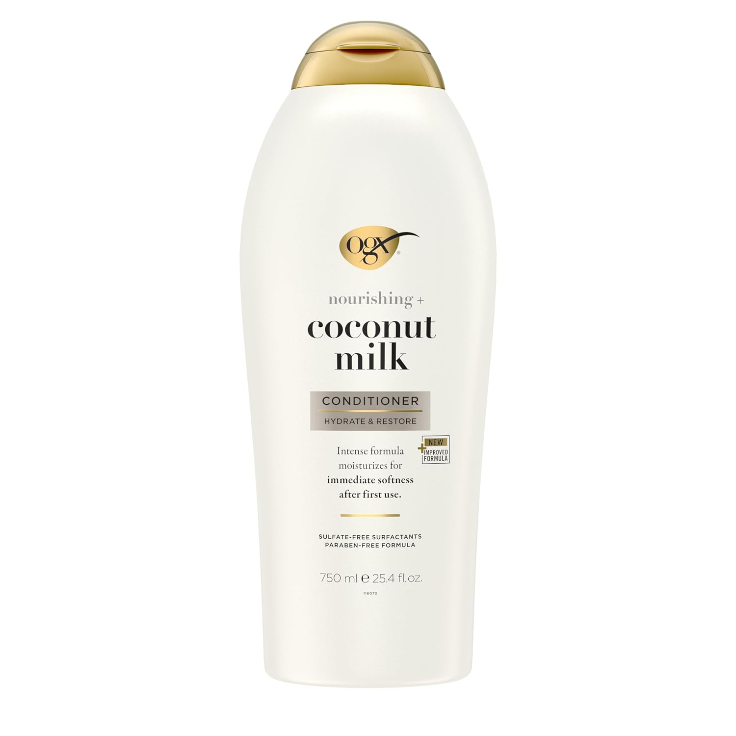 Ogx Nourishing + Coconut Milk Conditioner, Hydrating & Restoring Conditioner Moisturizes For Soft Hair After The First Use, Paraben-Free, Sulfate-Free Surfactants, 25.4 Fl. Oz