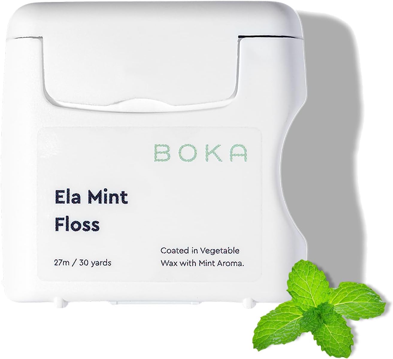 Boka Ela Mint Woven Dental Floss, Made from Natural Vegetable Wax, Teflon-Free, 30 Yards of Waxed Floss (Pack of 1)