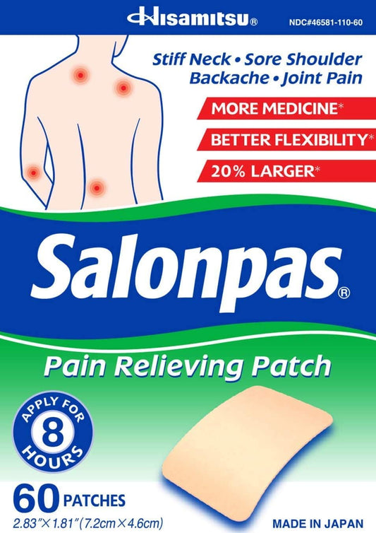 Salonpas Pain Relieving Patch - 60 Patches (Pack of 2) : Health & Household