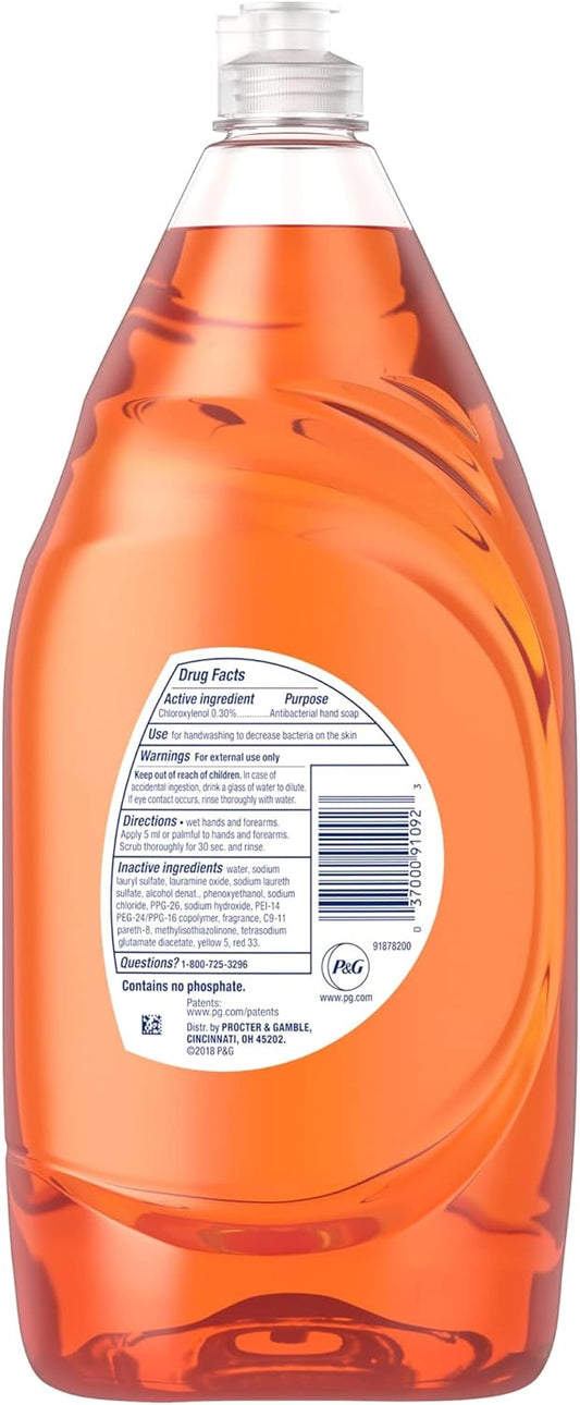 Dawn® Ultra Antibacterial Hand Soap Dishwashing Liquid Dishwashing Soap, Orange Scent, 40 Oz Bottle