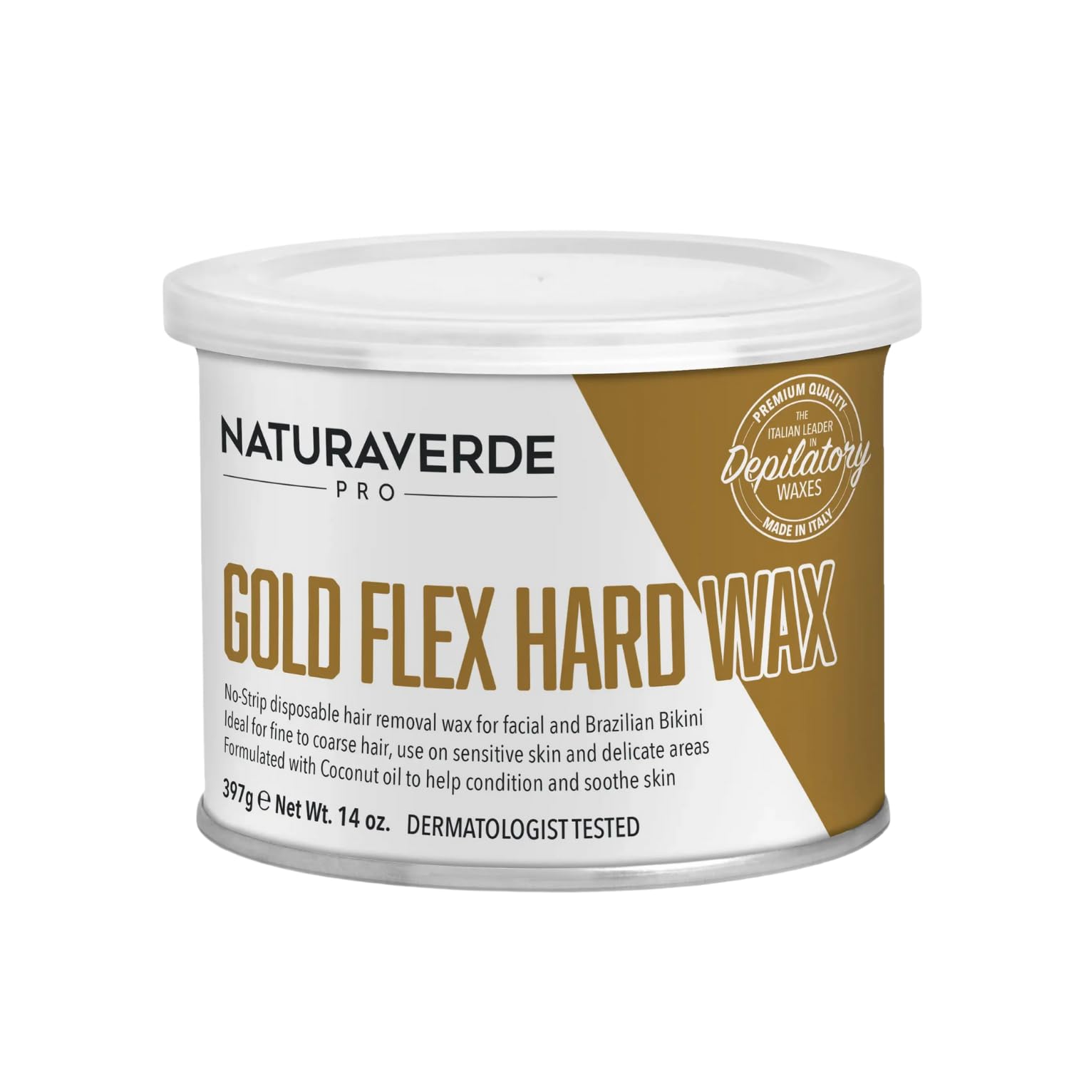 Naturaverdepro Blue Flex Hard Wax, Body And Facial Hair Removal, Brazilian Bikini Wax For Women With Calming Chamomile - 14Oz
