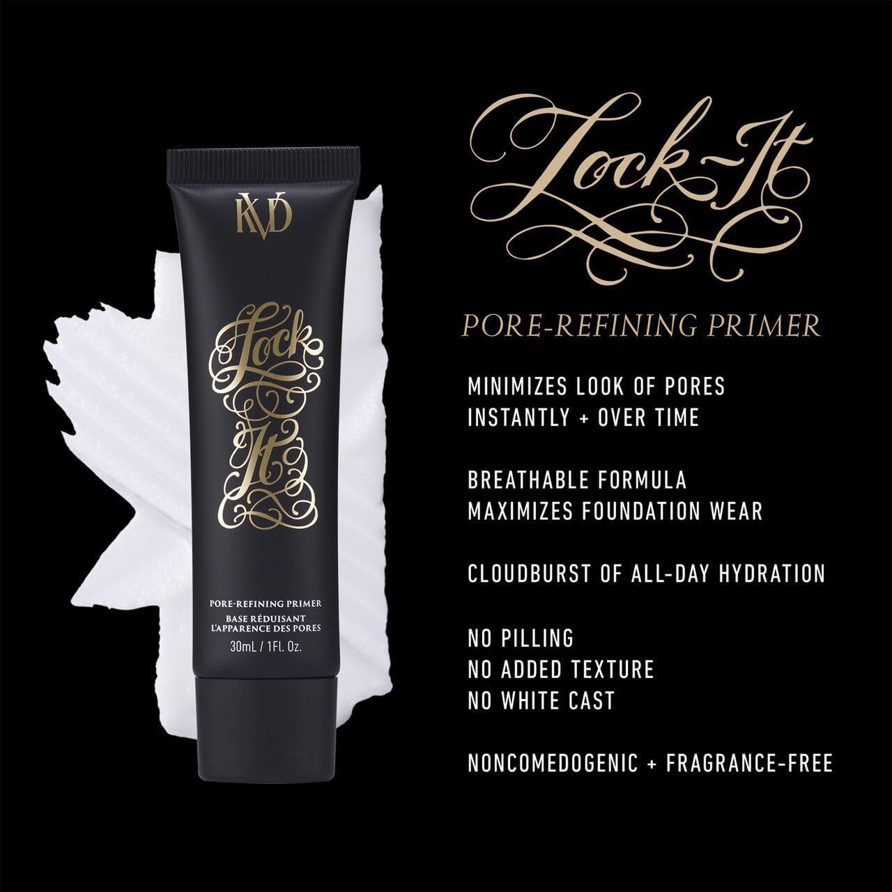 Kvd Beauty Lock-It Vegan Pore-Refining Hydrating Primer With Rice Water : Beauty & Personal Care