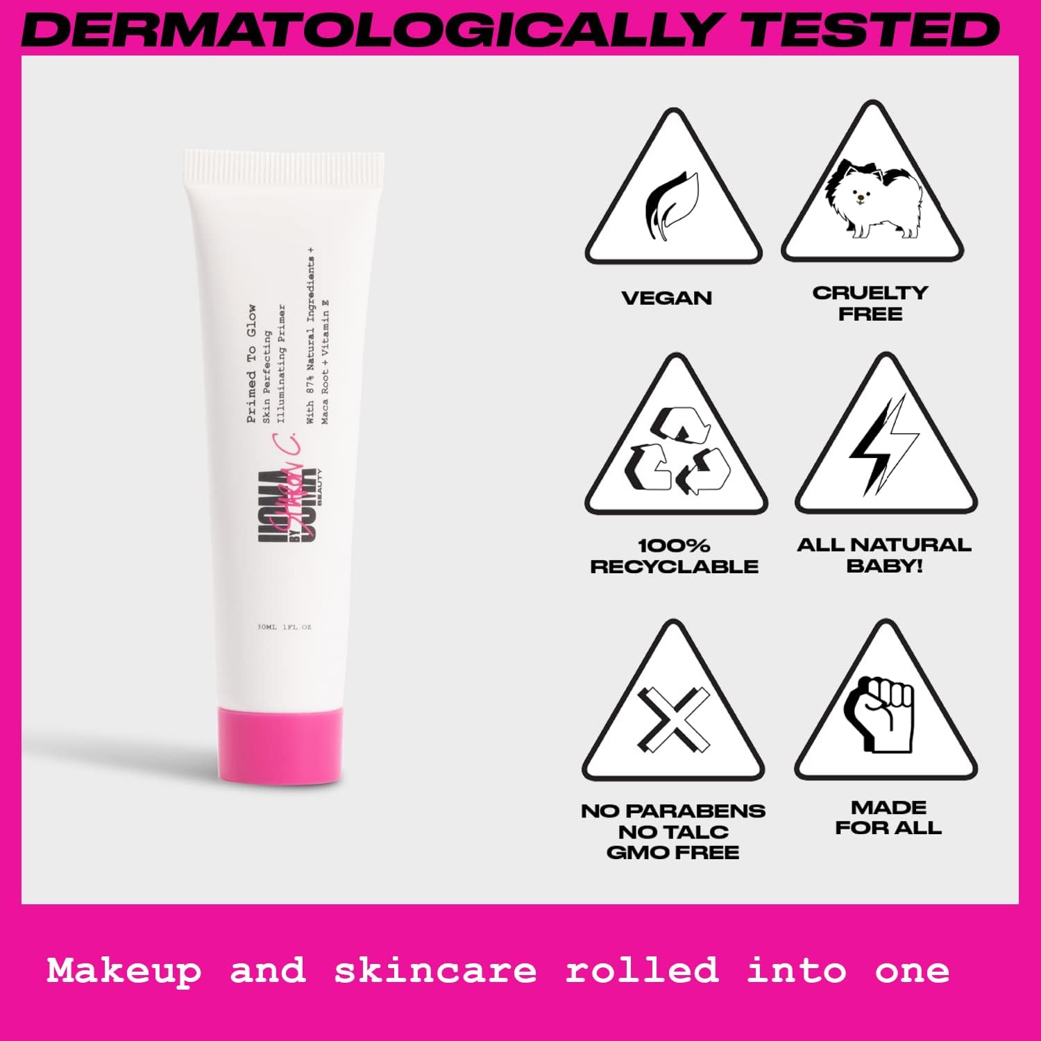 UOMA Face Primer Makeup by Sharon C - Primed To Glow Illuminating Make Up Primer. Energising Maca Root Skincare with Vitamin E, Highlighter Makeup Primer Foundation Base for Dewy Finish 30ml : Amazon.co.uk: Beauty