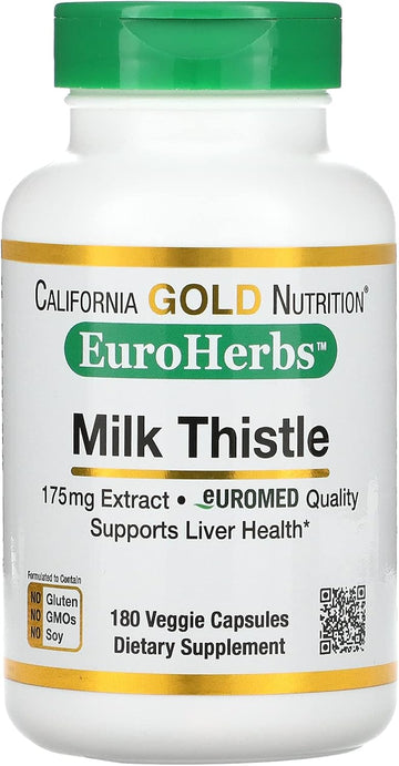 Milk Thistle Extract, Supports Liver Health, Standardized To 80% Silymarin Flavonoids, 175 Mg, 180 Veggie Capsules