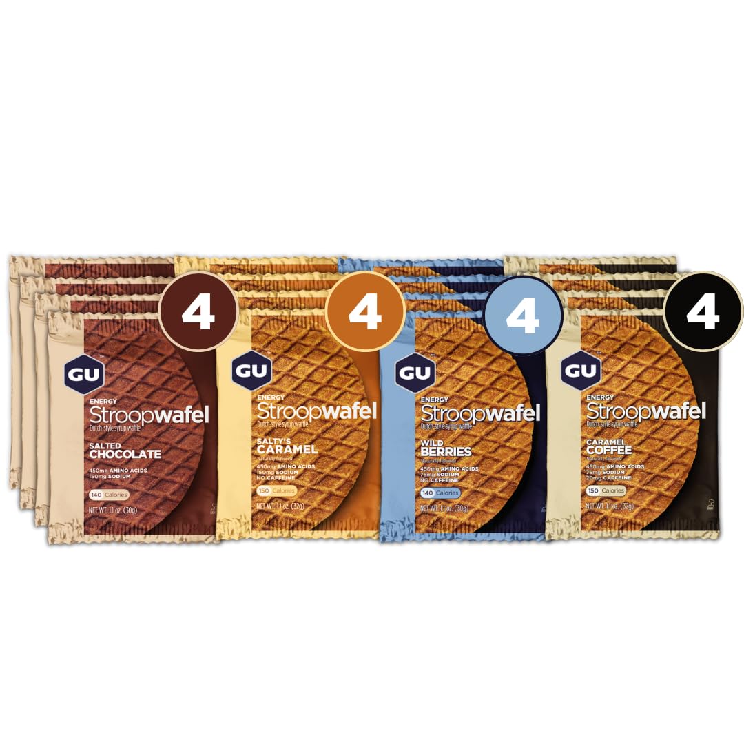 Gu Energy Stroopwafel Variety Pack Sports Nutrition Waffle, Caffeine Included, And Kosher Dairy, On-The-Go Energy For Any Workout, 16 Count