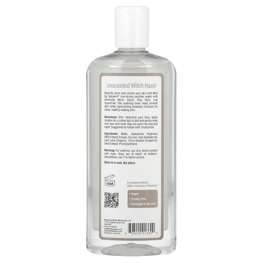 Mild By Nature Witch Hazel, Alcohol-Free, Unscented, 12 Fl Oz (355 Ml)
