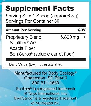 Body Ecology Ecobloom Immune Support | Prebiotic Dietary Fiber | Stomach Friendly | 7.2Oz Reusable Container Powder : Health & Household