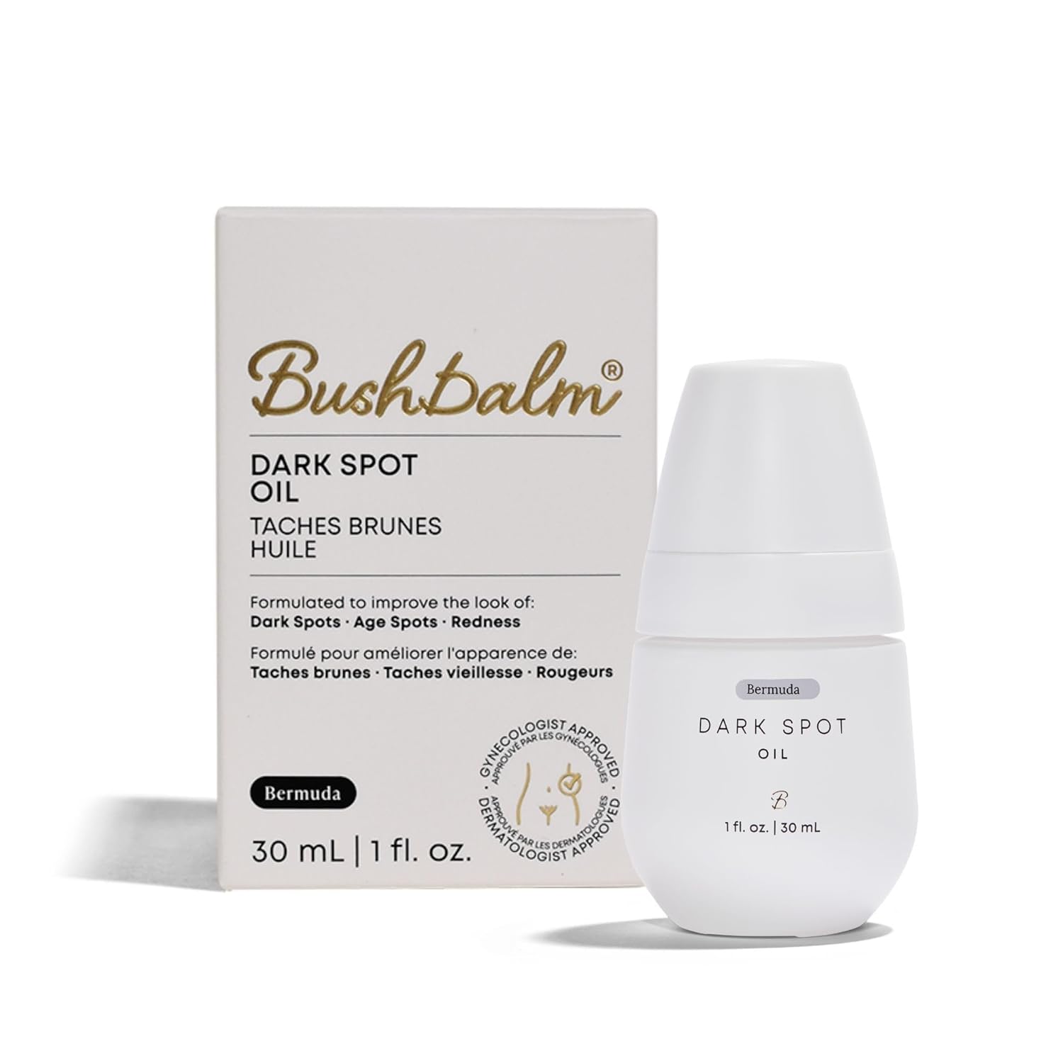 Bushbalm Dark Spot Oil - Helps Brighten And Reduce Hyperpigmentation, Razor Burn & Underarm Bumps - Soothe Skin From Post Shave Itchiness, Irritation & Redness, 30 Ml - Bermuda Oil