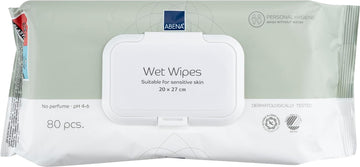 Abena Wet Wipes | Pack of 80 Wipes | Disposable Wipes| Fragrance and Colourant Free | Dermatologically Tested | Heavy Duty Wipes | Incontinence Wipes | Incontinence Products