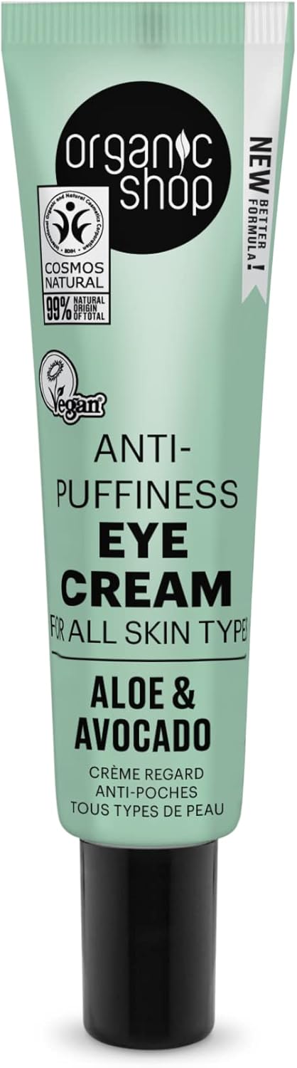 Organic Shop Avocado And Aloe Skincare Anti-Puffiness Eye Cream, 30 Ml