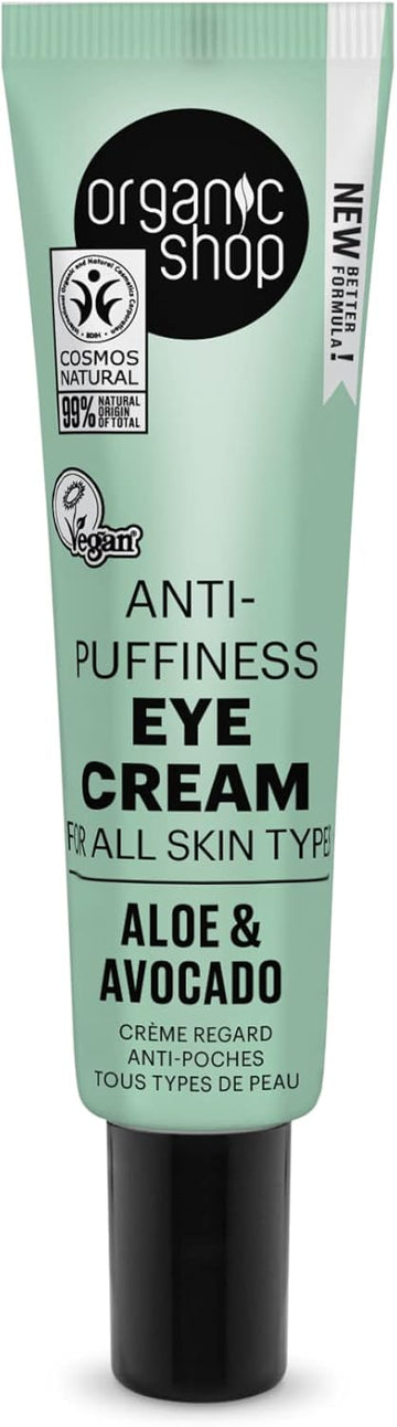 Organic Shop Avocado And Aloe Skincare Anti-Puffiness Eye Cream, 30 Ml