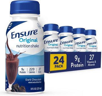 Ensure Original Dark Chocolate Nutrition Shake 24 Pack & Ensure Max Protein Milk Chocolate Nutrition Shake 30G Protein 12 Pack Bundle