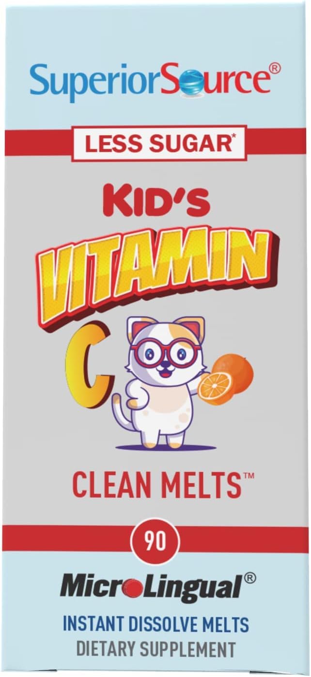 Superior Source Kid’s Vitamin C (125 mg), Clean Melts, Quick Dissolve MicroLingual Tablets, 90 Ct, Alternative to Gummies, Immune System Support, Non-GMO : Health & Household