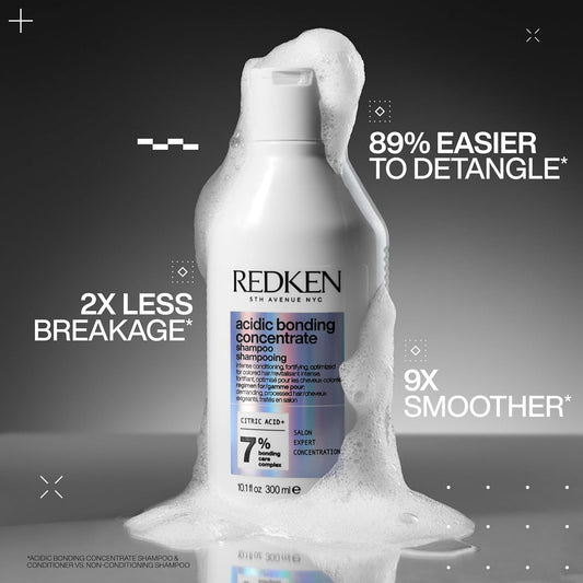 Redken Bonding Shampoo For Damaged Hair Repair | Strengthens And Repairs Weak And Brittle Hair | Acidic Bonding Concentrate | Safe For Color-Treated Hair | For All Hair Types