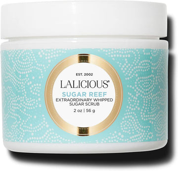 Lalicious Sugar Reef Extraordinary Whipped Sugar Scrub - Cane Sugar Body & Foot Scrub, Exfoliating & Moisturizing Skin Care With Coconut Oil & Honey, No Parabens (2Oz)